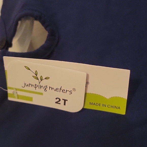 Girls 2T Jumping Meters L/Sl Horse Applique Dress.  Blue with gray horse.  New. - Picture 3 of 7